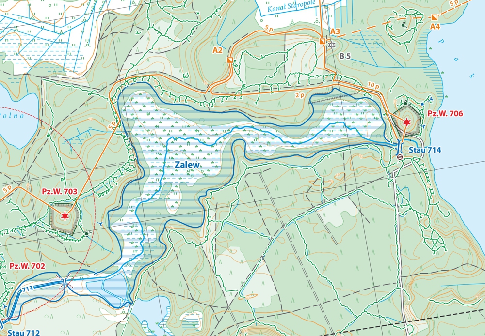 Mapa Międzyrzecki Rejon Umocnion, fragment