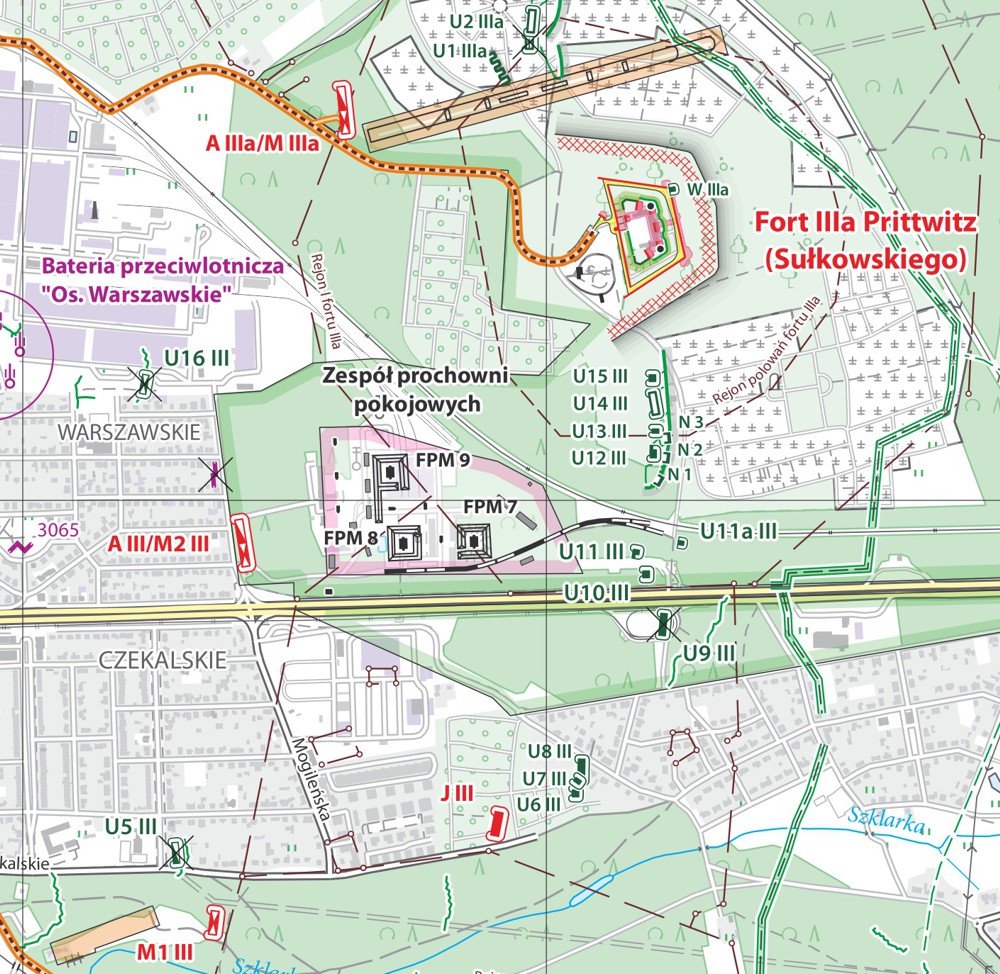 Mapa Twierdza Poznań, fragment