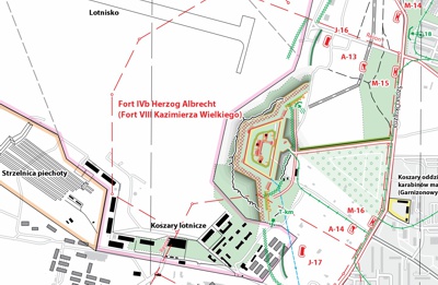 Mapa Twierdzy Toruń, fragment
